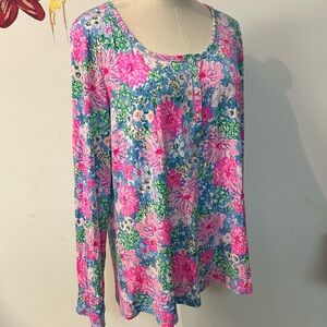 New Lilly Pulitzer PJ Henley Top Soiree All Day Sz XL